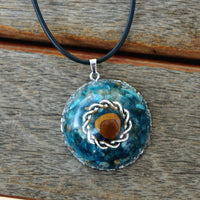 Thumbnail for 137-Handmade Blue Apatite Stone ' WEIGHT LOSS MOTIVATOR ' ORGONITE Necklace