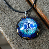 Thumbnail for #69-Handmade Lapis Lazuli Crystal Tree Of Life ' SPEAK ONE'S TRUTH' ORGONITE Pendant