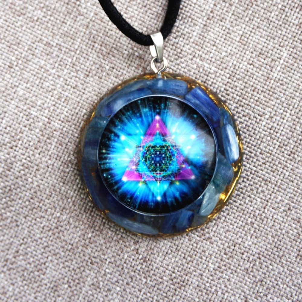 16-Handmade Blue Kyanite ' BALANCE your CHAKRAS ' ORGONITE Necklace