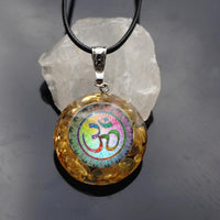 Thumbnail for #58-Handmade Moonstone & OM Symbol ' STRENGTH' ORGONITE Pendant