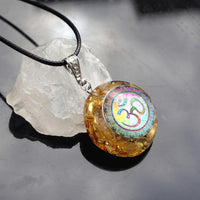 Thumbnail for #58-Handmade Moonstone & OM Symbol ' STRENGTH' ORGONITE Pendant