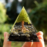 Thumbnail for 49-Handmade Peridot Tree of Life ORGONITE 'GOOD HEALTH' Pyramid