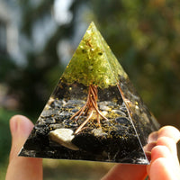 Thumbnail for 49-Handmade Peridot Tree of Life ORGONITE 'GOOD HEALTH' Pyramid