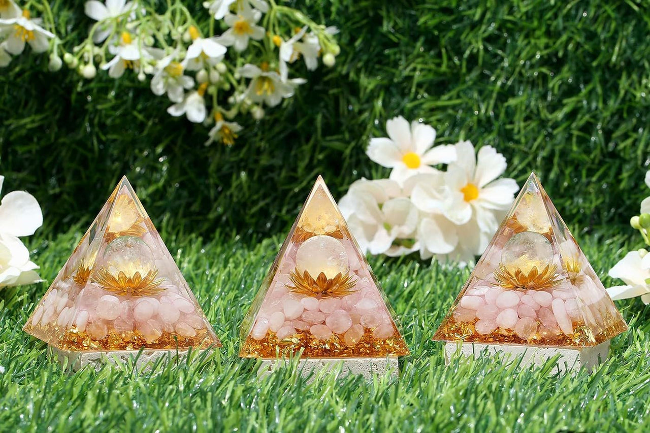 Handmade Rose Quartz Orgonite Pyramid