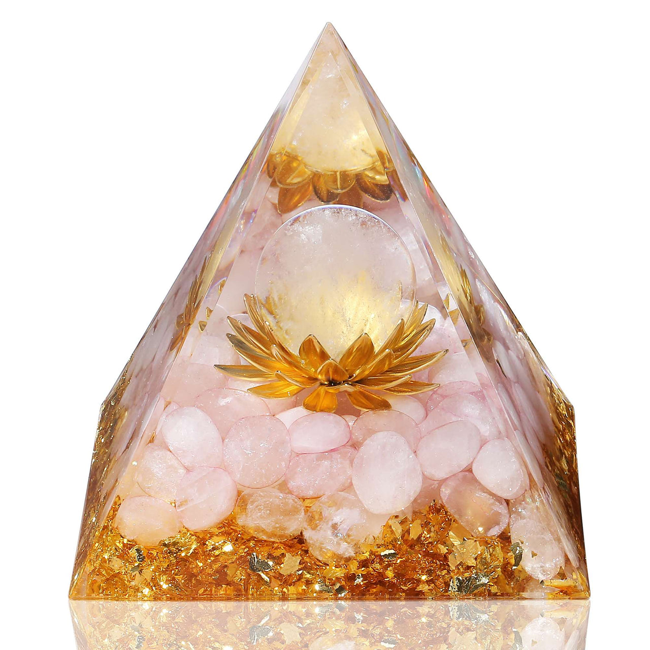 Handmade Rose Quartz Orgonite Pyramid