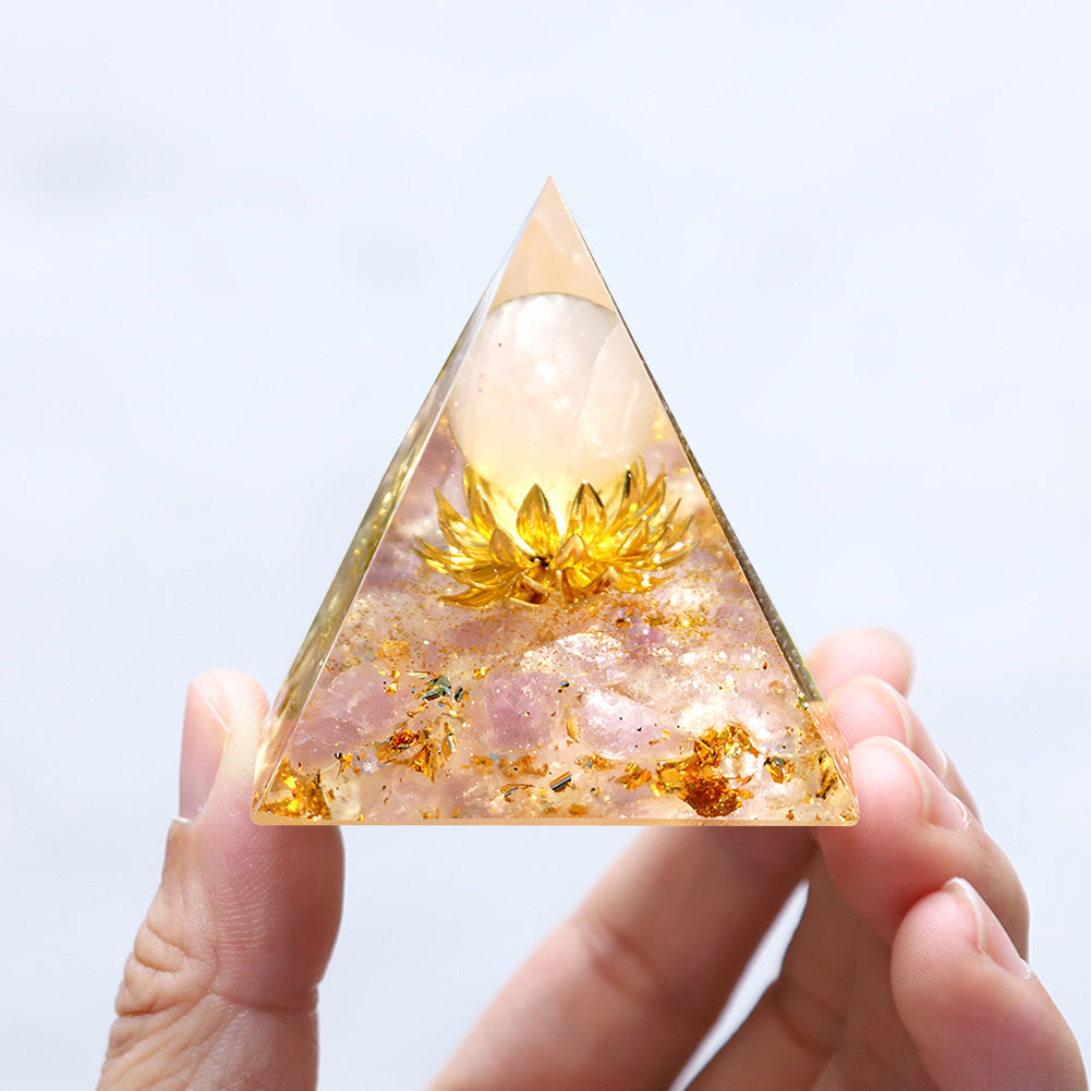 Handmade Rose Quartz Orgonite Pyramid