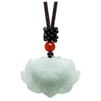 Thumbnail for Handmade Carved Bodhi Root Lotus Flower Pendant Necklace