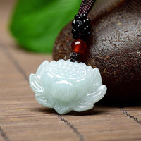 Thumbnail for Handmade Carved Bodhi Root Lotus Flower Pendant Necklace