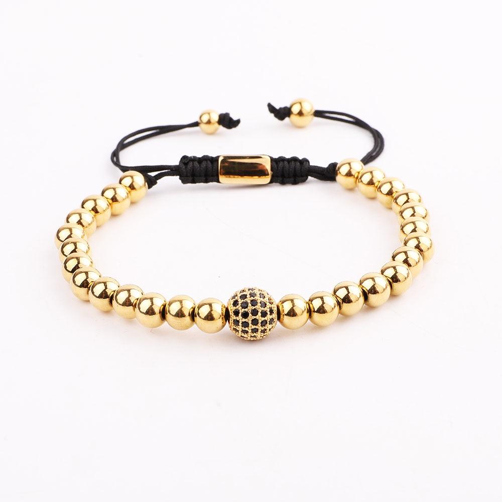 Luxury CZ Pave ,Black/Silver/Gold Braided Stainless Steel 3pc  Bracelet Set