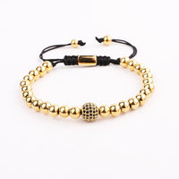 Thumbnail for Luxury CZ Pave ,Black/Silver/Gold Braided Stainless Steel 3pc  Bracelet Set