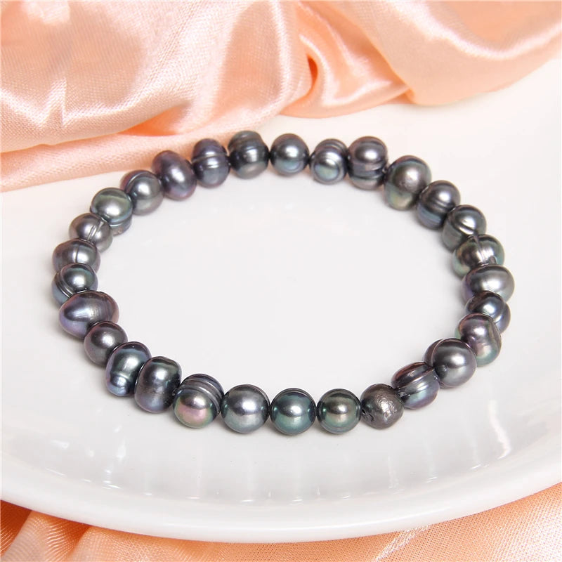 Freshwater Baroque Black Pearl Bracelet