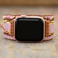 Thumbnail for Natural Rose Quartz & Rhodonite 4 Layer Apple Watch Band