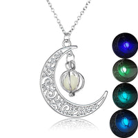 Thumbnail for Luminous Stone Crescent Moon Pendant Necklace