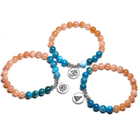 Thumbnail for Natural Blue Apatite & Sunstone WEIGHT LOSS MOTIVATION Bracelet