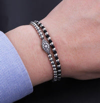 Thumbnail for Luxury Stainless Steel & CZ Unisex EVIL EYE PROTECTION Bracelet like the Celebs-4 Metal Colors