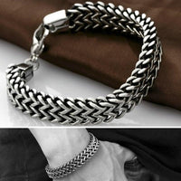 Thumbnail for Double Snake Link Mens Stainless Steel Bracelet