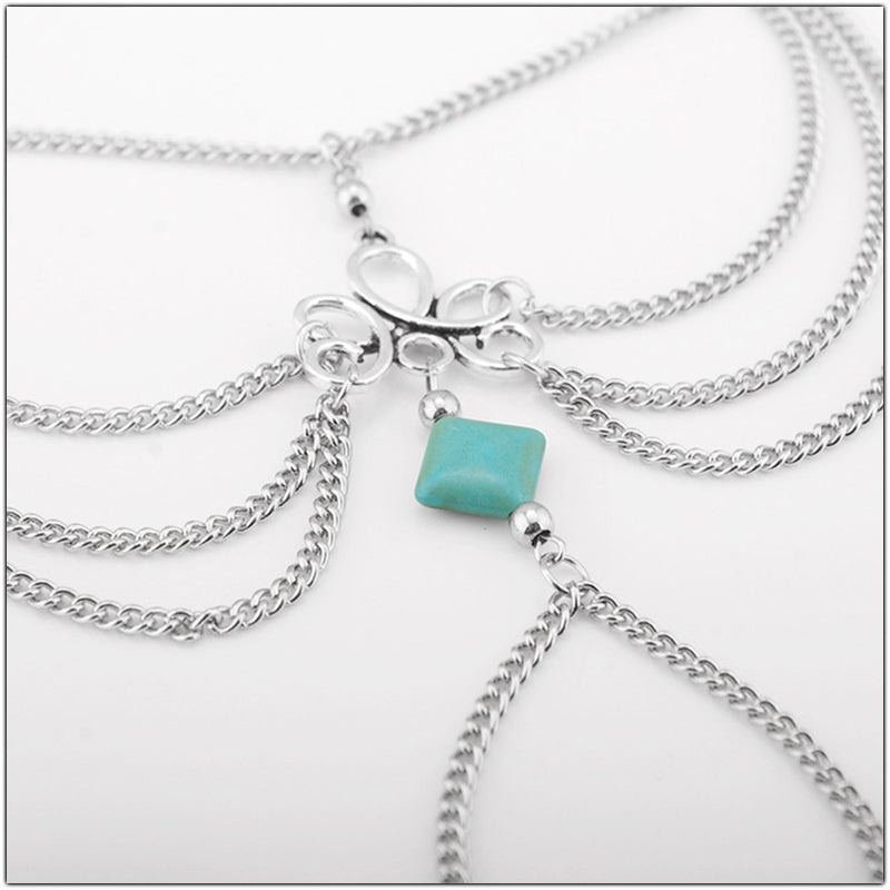 Hollow Turquoise Anklet