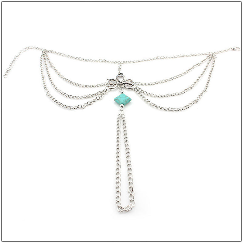 Hollow Turquoise Anklet