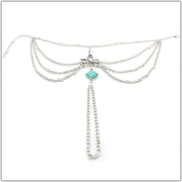Thumbnail for Hollow Turquoise Anklet