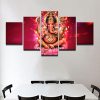 Thumbnail for Vibrant Lord Ganesha 5Pc Canvas Painting