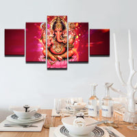 Thumbnail for Vibrant Lord Ganesha 5Pc Canvas Painting