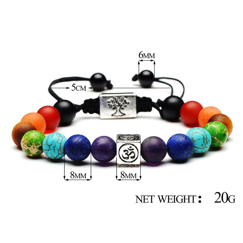 Colorful 7 Chakra Om & Tree of Life Charm Bracelet