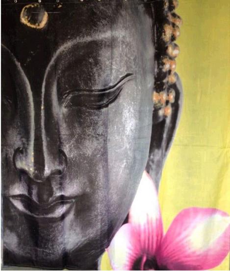 Buddha and Lotus Flower Shower Curtain
