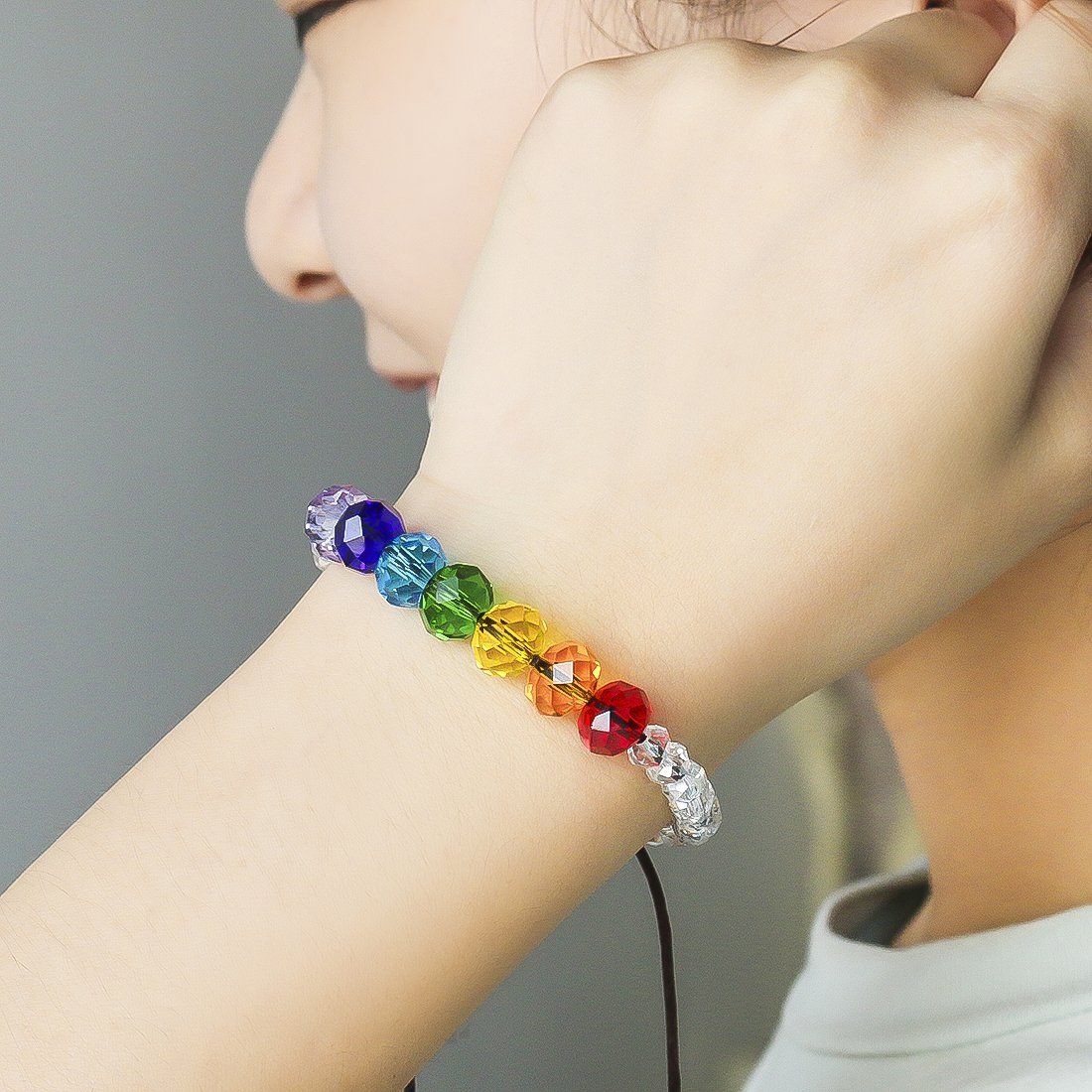 Sparkling 7 Chakra  Crystal Bracelet