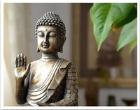 Thumbnail for Vintage Bronze Look Buddha Statue in  Abhaya Mudra (gesture) representing  ' FEARLESSNESS'