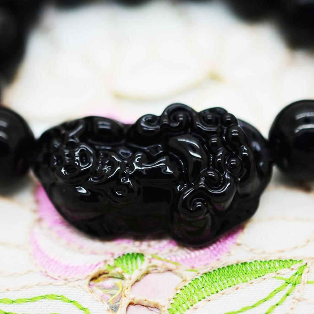 Natural Black Obsidian  & Feng Shui Fav -PIXIU LUCK ATTRACTING  Bracelet