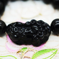 Thumbnail for Natural Black Obsidian  & Feng Shui Fav -PIXIU LUCK ATTRACTING  Bracelet