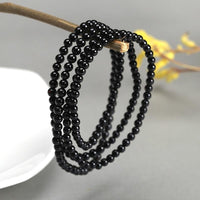 Thumbnail for Natural Black Tourmaline Stone #1 NEGATIVITY ABSORBER Triple Wrap Bracelet