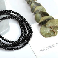 Thumbnail for Natural Black Tourmaline Stone #1 NEGATIVITY ABSORBER Triple Wrap Bracelet