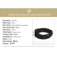 Thumbnail for Natural Black Tourmaline Stone #1 NEGATIVITY ABSORBER Triple Wrap Bracelet