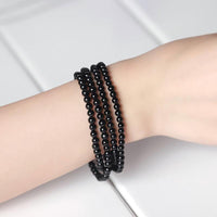 Thumbnail for Natural Black Tourmaline Stone #1 NEGATIVITY ABSORBER Triple Wrap Bracelet