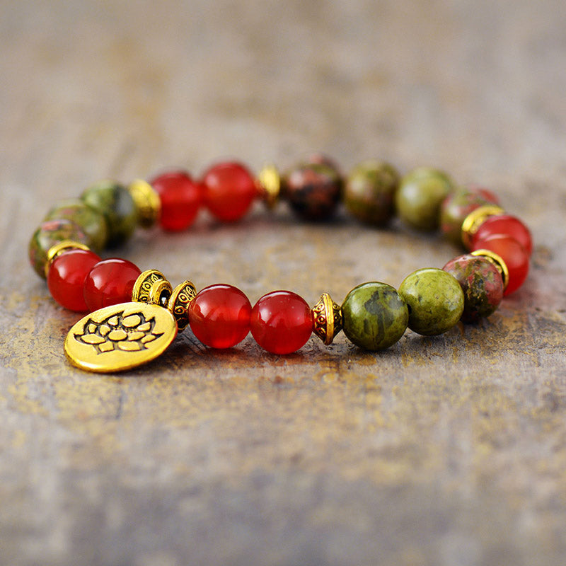 Jasper & Carnelian Mala Bead Bracelets