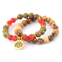Thumbnail for Jasper & Carnelian Mala Bead Bracelets
