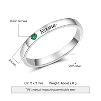 Thumbnail for Customizable Sterling Silver Birthstone 'FRIENDSHIP ' Ring