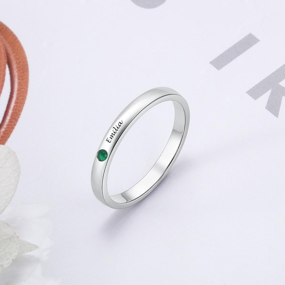 Customizable Sterling Silver Birthstone 'FRIENDSHIP ' Ring