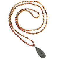 Thumbnail for Ancient Style Thai BUDDHA AMULET , Red Jasper & Chalcedony 'SPICY HOT' Necklace