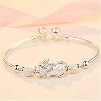 Thumbnail for Thai Silver Prosperity Pixiu Wealth Bangle