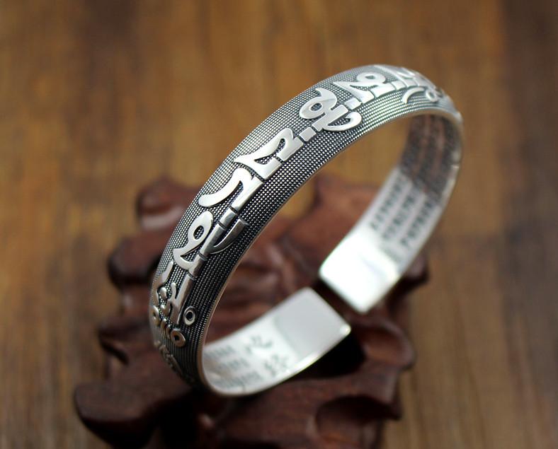 Tibetan Thai silver 6 True Word Mantra Bracelet