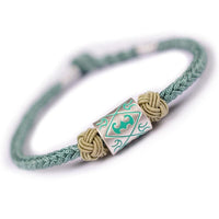 Thumbnail for PURE SILVER Geometric Design Ethnic Tibetan Rope Bracelet