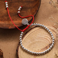 Thumbnail for 925 Sterling Silver Beads Lucky Red Rope with MONEY Charm