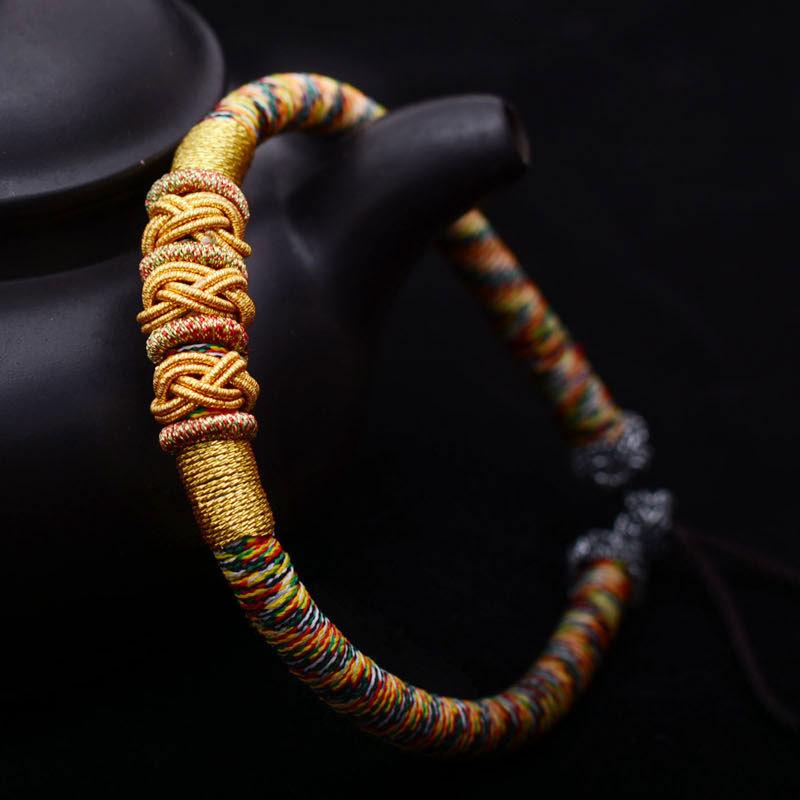 Tibetan Multi Colored Braided Rope Bracelet