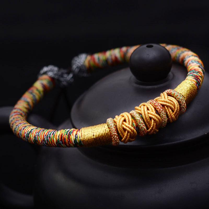 Tibetan Multi Colored Braided Rope Bracelet