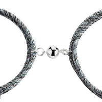 Thumbnail for 2 pcs Silver 'WHERE THE MOUNTAIN MEETS THE SEA' Lovers Rope Bracelets