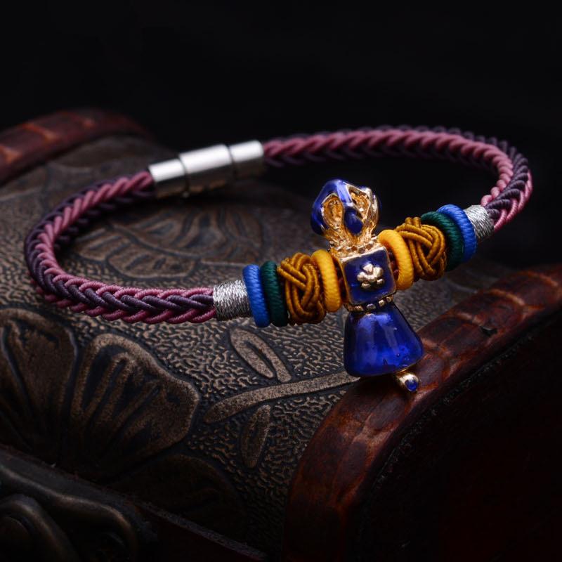 Tibetan Braided Bracelet and Vajra Charm