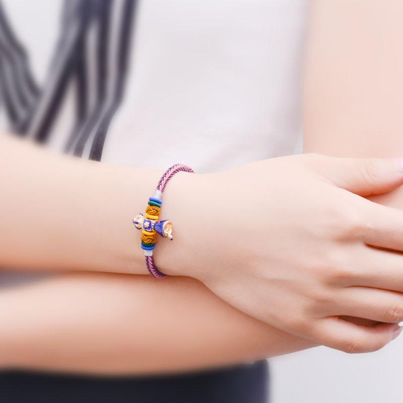 Tibetan Braided Bracelet and Vajra Charm