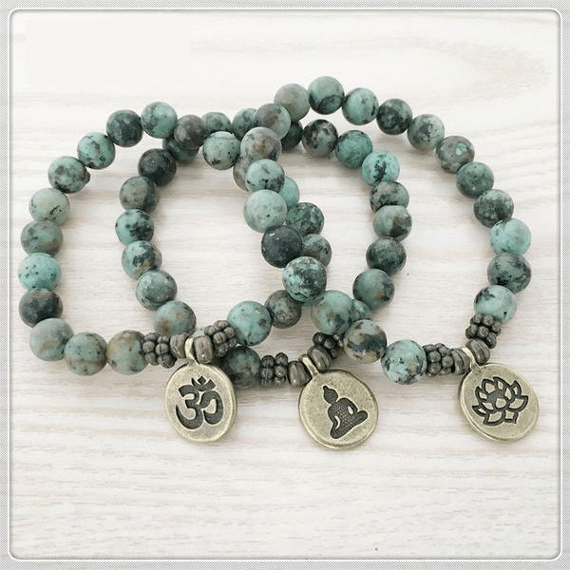 Natural African Turquoise Charm Bracelet